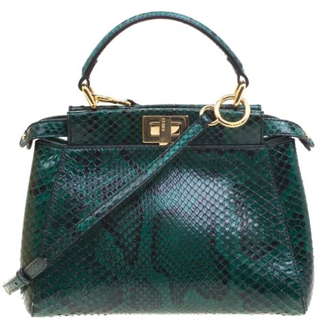 fendi python bag green|fendi peekaboo green.